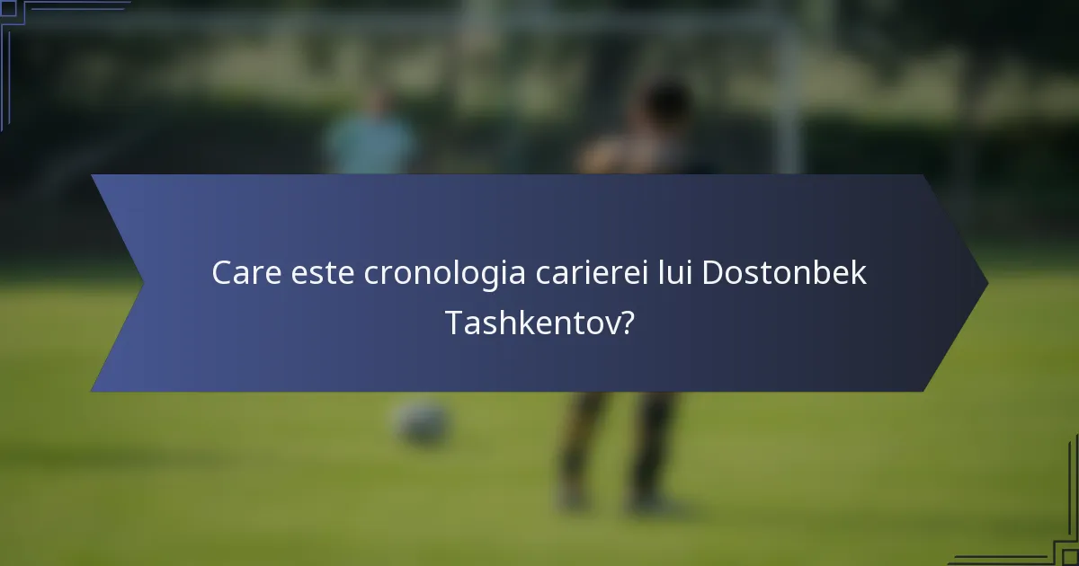 Care este cronologia carierei lui Dostonbek Tashkentov?
