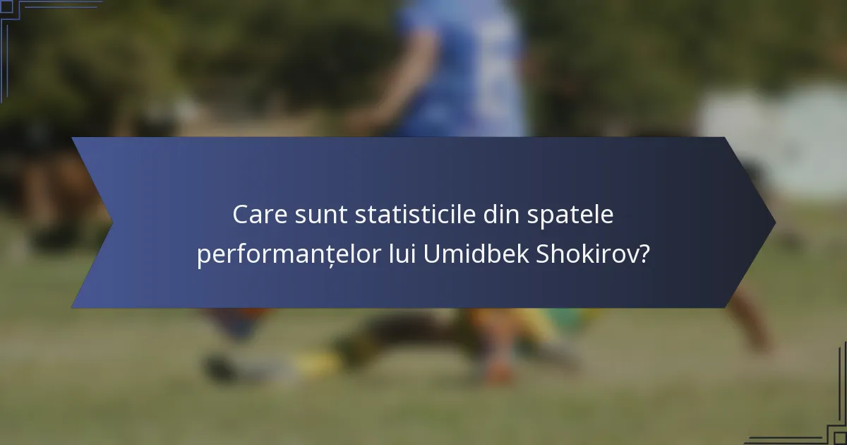 Care sunt statisticile din spatele performanțelor lui Umidbek Shokirov?