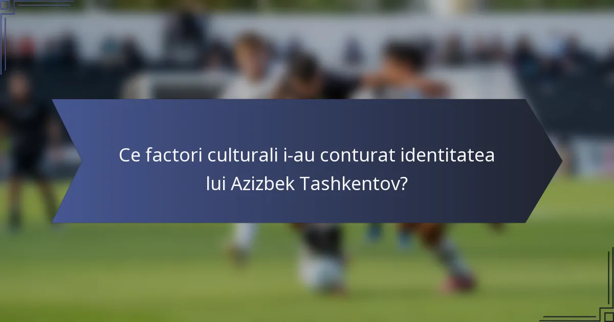 Ce factori culturali i-au conturat identitatea lui Azizbek Tashkentov?