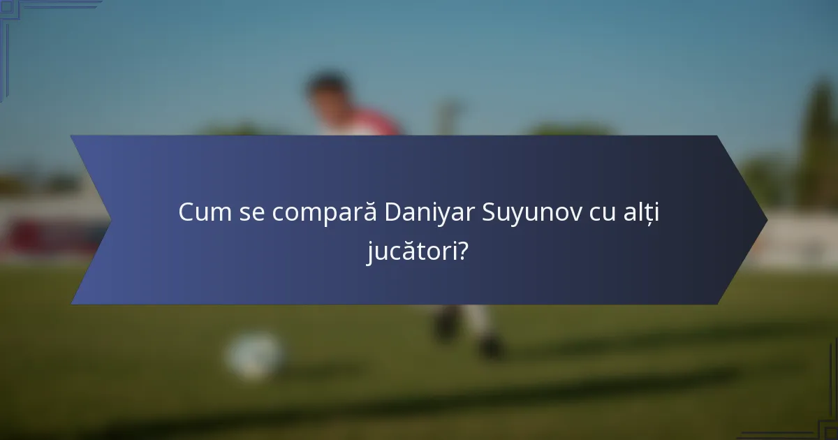 Cum se compară Daniyar Suyunov cu alți jucători?